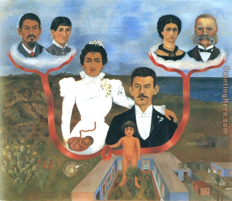 Family Tree My Grandparents My Parents and I painting - Frida Kahlo Family Tree My Grandparents My Parents and I art painting